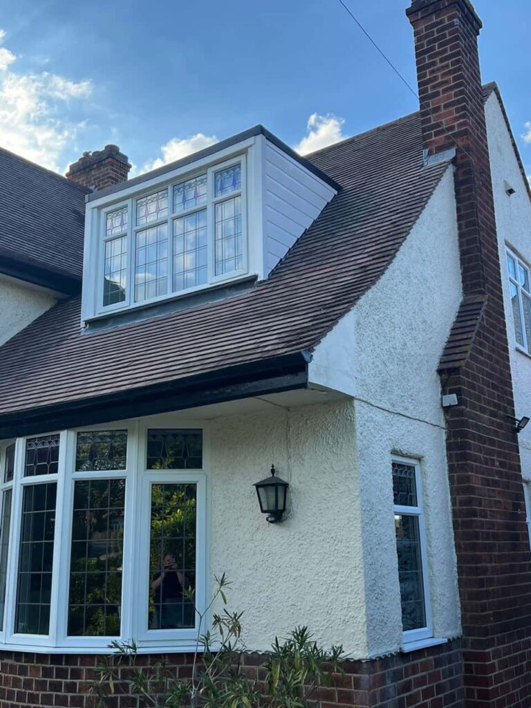 This is a photo of a dormer window which has just had some repairs carried out where the roof and the dormer meet. Works carried out by Dinnington Roofing Repairs